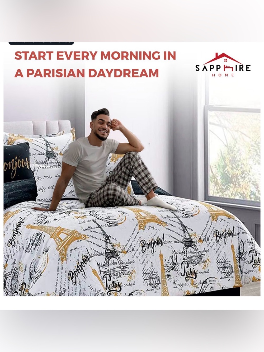 Twin Comforter Set in White 6 piece
